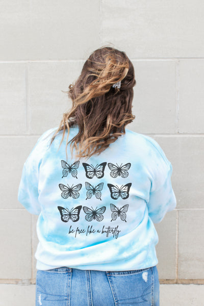 Butterfly Tie Dye Crew Neck