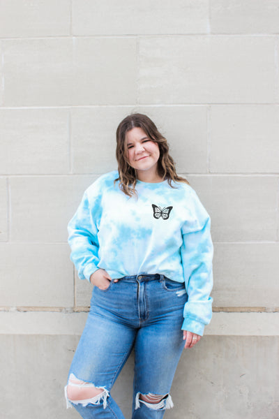 Butterfly Tie Dye Crew Neck