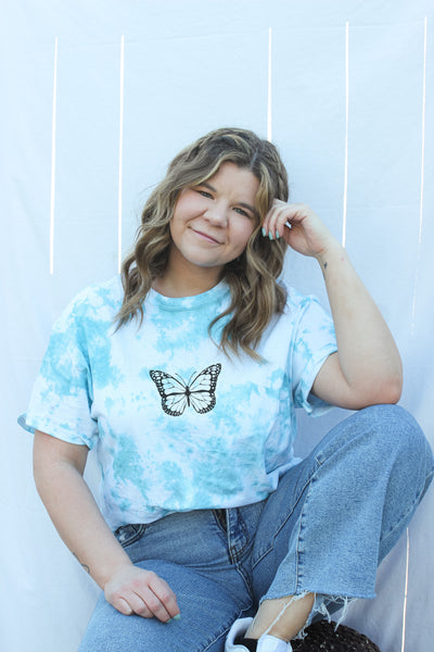 Tie Dye Butterfly Graphic Tee