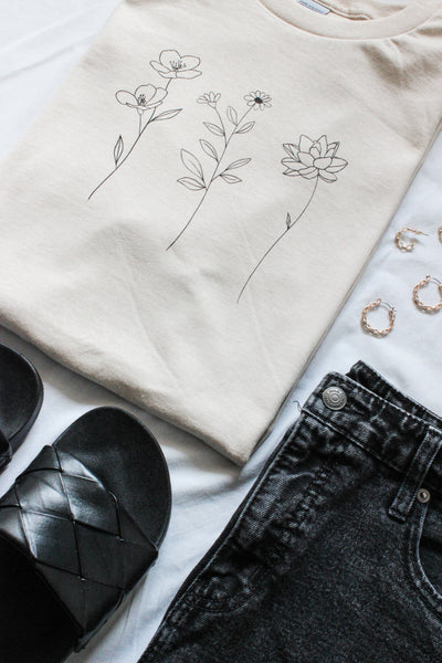 3 Flower Graphic Tee