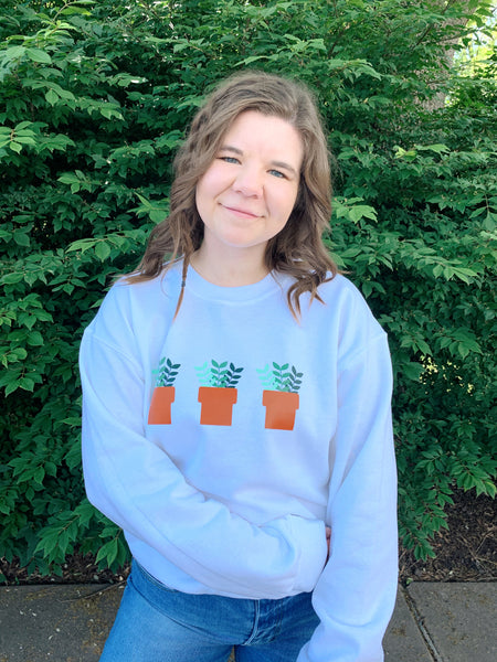 Potted Plants Graphic Crew Neck