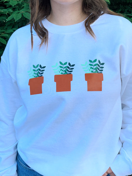 Potted Plants Graphic Crew Neck