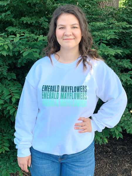 Emerald Mayflowers Graphic Crew Neck