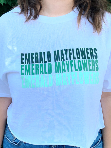 Emerald Mayflowers Cropped Graphic Tee