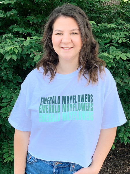 Emerald Mayflowers Cropped Graphic Tee