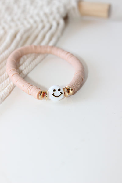 Single Color White Smiley Face Bracelet