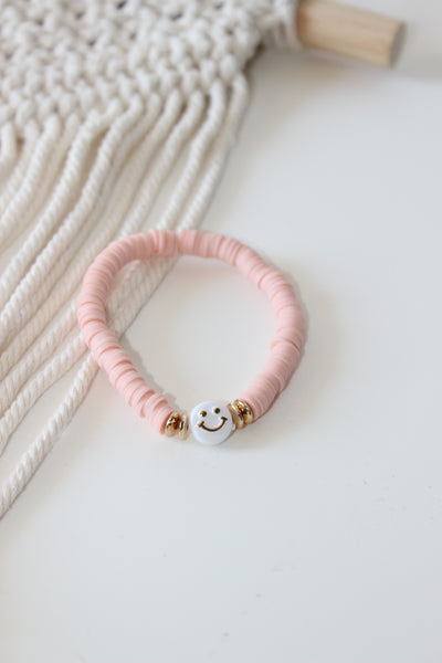 Single Color White Smiley Face Bracelet