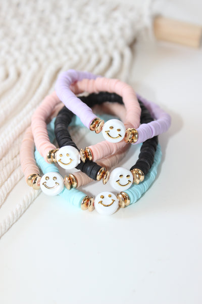Single Color White Smiley Face Bracelet