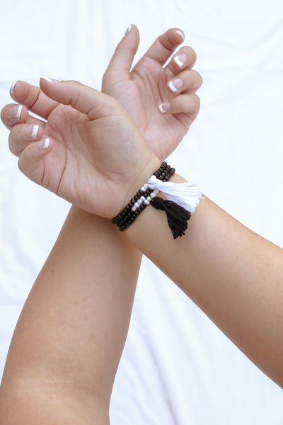 Black & White Beaded Bracelet