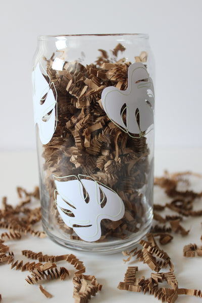 Monstera Leaf Glass Cup