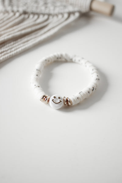 Single Color White Smiley Face Bracelet