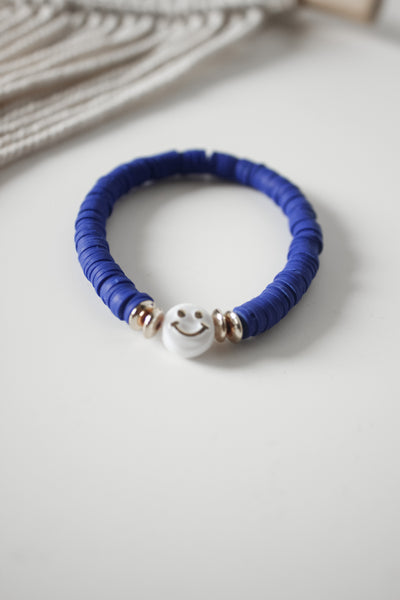 Single Color White Smiley Face Bracelet