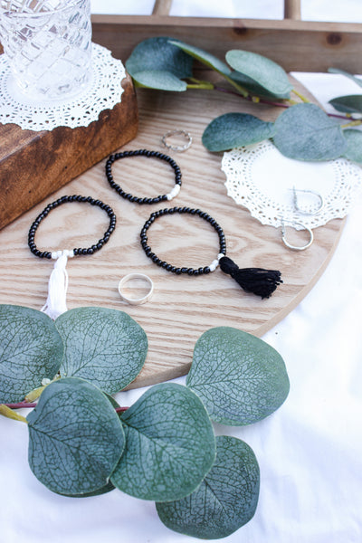 Black & White Beaded Bracelet