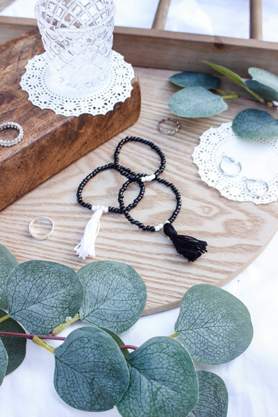 Black & White Beaded Bracelet