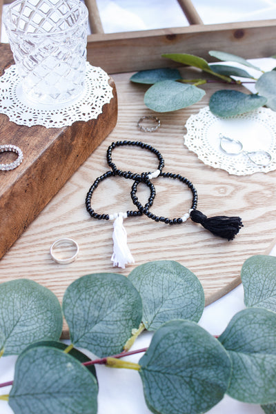 Black & White Beaded Bracelet