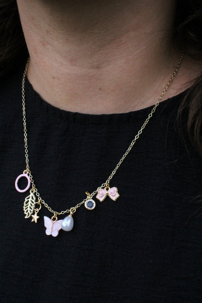 Pretty In Pink Charm Necklace