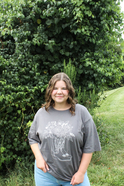 Marigold Cowgirl Boot Oversized Tee