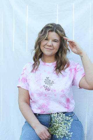 Tie Dye Floral Graphic Tee