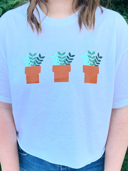 Potted Plants Cropped Graphic Tee
